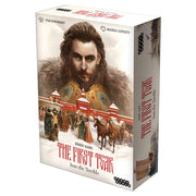 The First Tsar (PREORDER) - Strategy board game box featuring detailed artwork of a stern man with long hair and fur collar above historical Russian.