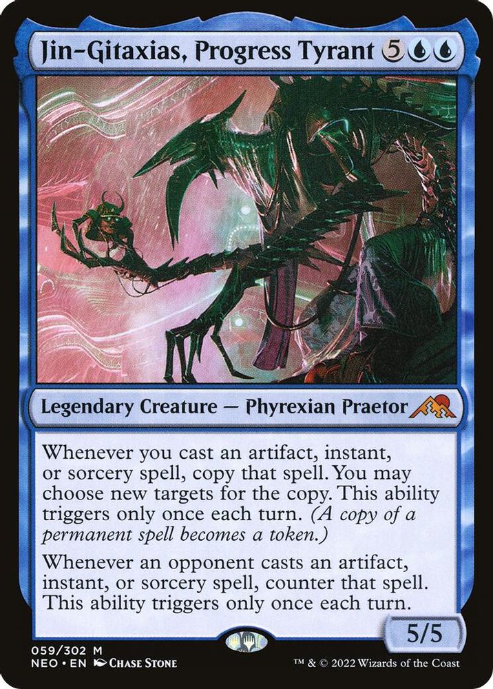 Jin-Gitaxias, Progress Tyrant · 59 · Kamigawa: Neon Dynasty · Foil