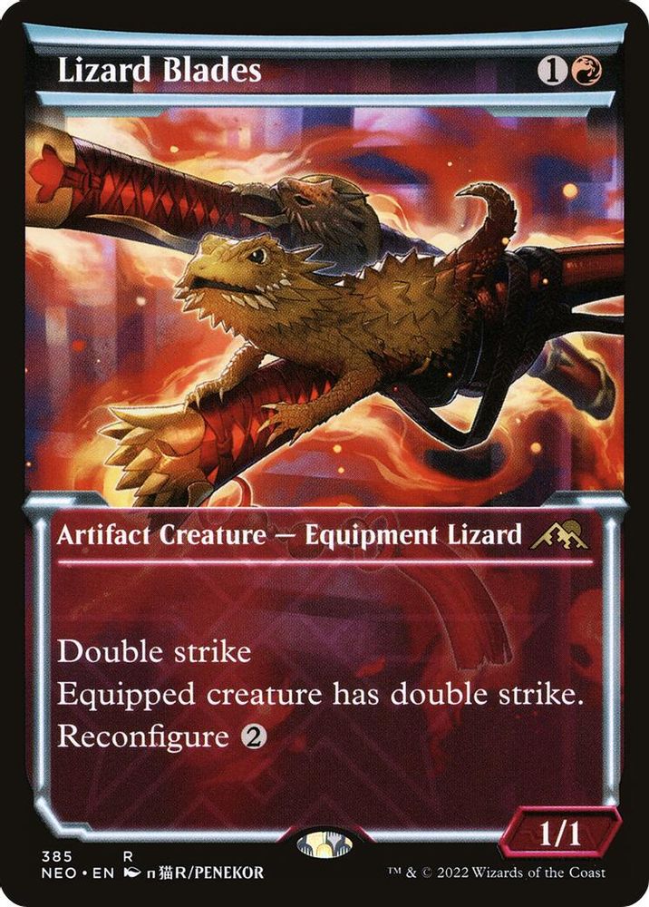 Lizard Blades (Showcase) · 385 · Kamigawa: Neon Dynasty · Non-foil