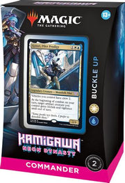 Magic: the Gathering -  Kamigawa Neon Dynasty Commander - Buckle Up - The Gathering Kamigawa Neon Dynasty Commander Deck Buckle Up packaging with featured card artwork and blue accents.