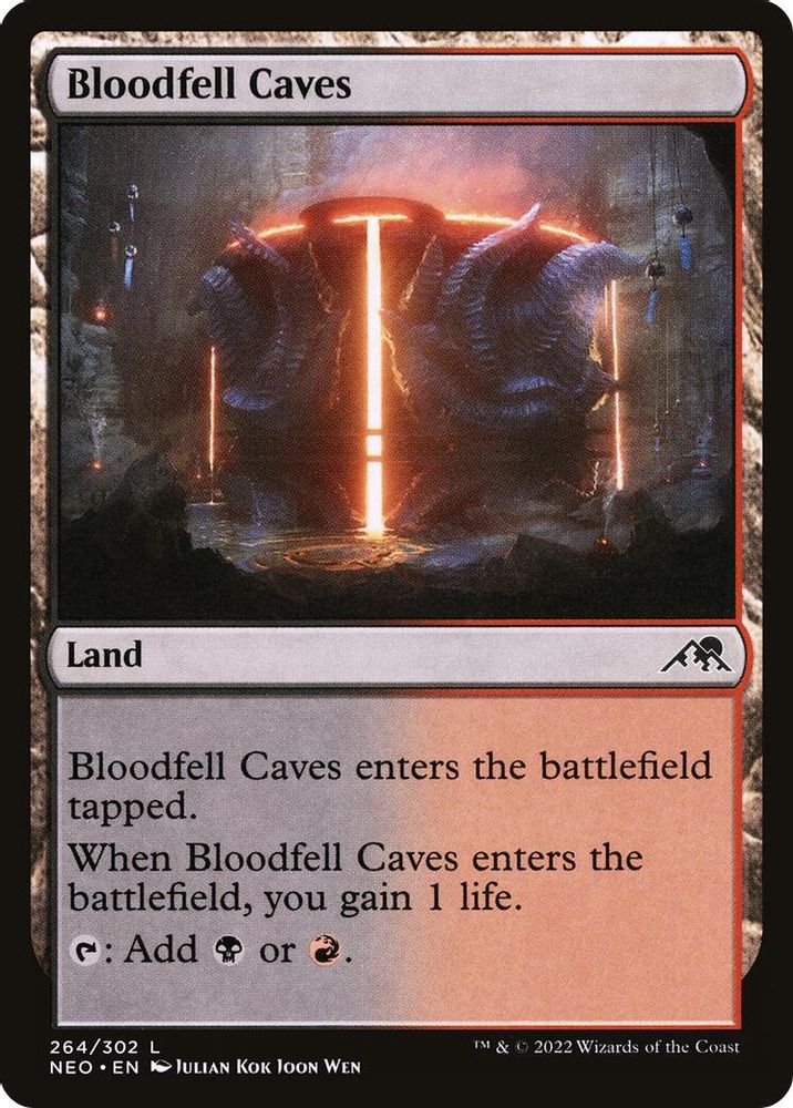 Bloodfell Caves · 264 · Kamigawa: Neon Dynasty · Foil