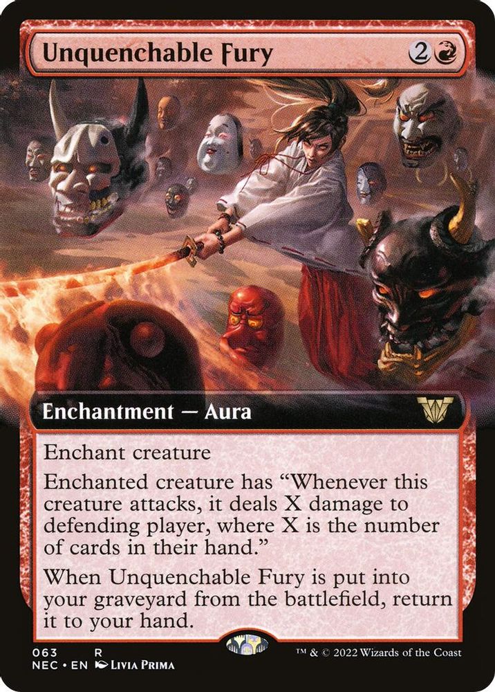Unquenchable Fury (Extended Art) · 63 · Commander: Kamigawa: Neon Dynasty · Non-foil