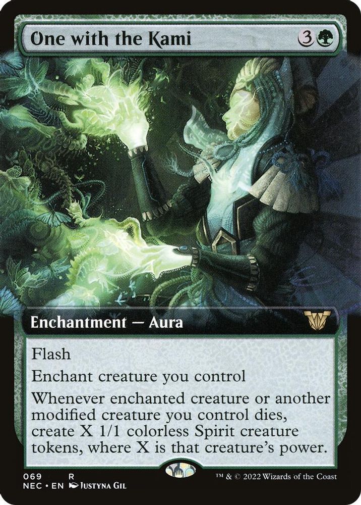 One with the Kami (Extended Art) · 69 · Commander: Kamigawa: Neon Dynasty · Non-foil