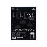 Ultra Pro Eclipse Matte Deck Protectors Sleeves: Jet Black - Matte black Ultra Pro Eclipse card sleeves pack with subtle cloud design, standard size, 105 count.