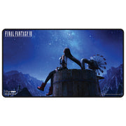 Final Fantasy Playmat By Ultra Pro: Final Fantasy VII - Tifa Lockhart - Rectangular gaming playmat featuring a night sky with stars, mountains, and Tifa Lockhart sitting on a wooden barrel.