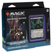 Magic: the Gathering - Warhammer 40k Commander - Necron Dynasties - The Gathering Warhammer 40k Necron Dynasties Commander Deck box featuring Necron warrior artwork and a card preview window.