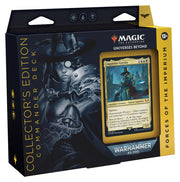 Magic: the Gathering  - Warhammer 40k Commander -  Forces of the Imperium Collector's Edition - The Gathering Warhammer 40k Commander deck box with Space Marine artwork and highlighted card in a black and yellow.