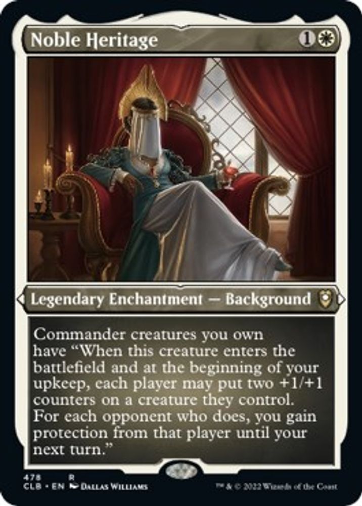 Noble Heritage · 478 · Commander Legends: Battle for Baldur's Gate · Etched Foil