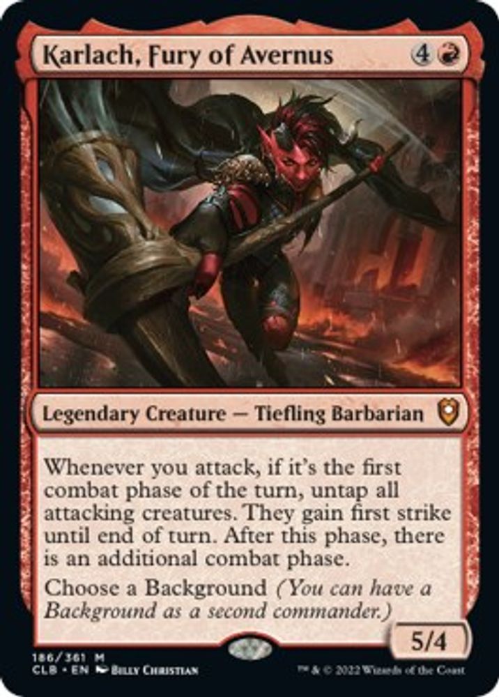 Karlach, Fury of Avernus · 186 · Commander Legends: Battle for Baldur's Gate · Non-foil