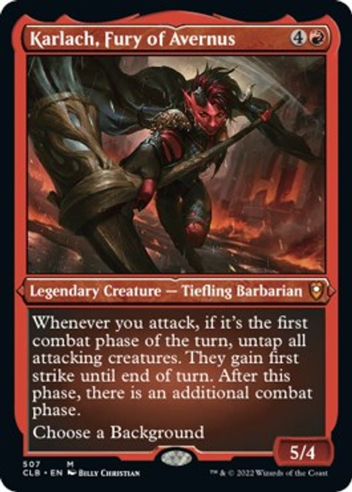 Karlach, Fury of Avernus · 507 · Commander Legends: Battle for Baldur's Gate · Etched Foil
