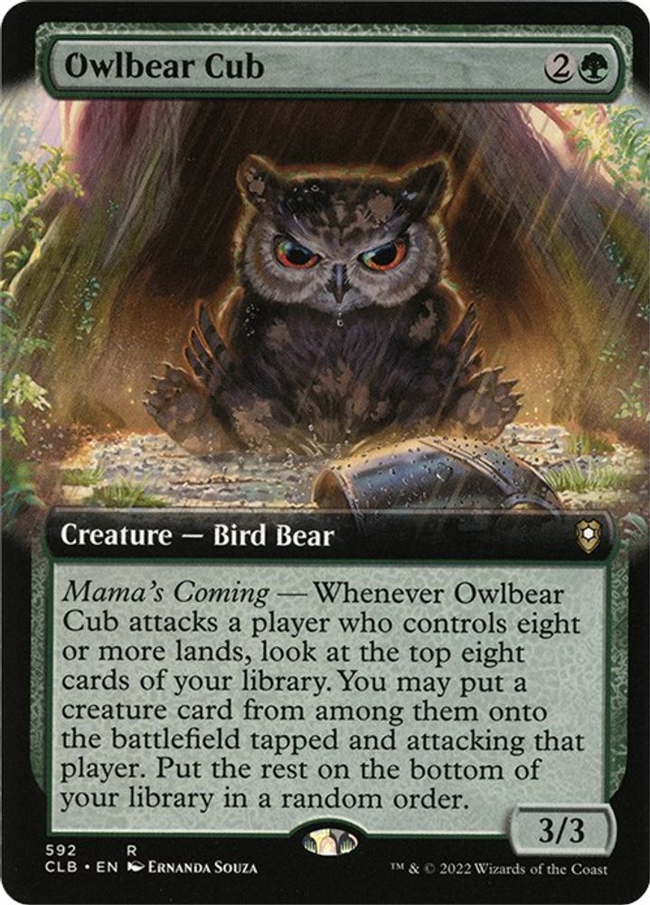 Owlbear Cub (Extended Art) · 592 · Commander Legends: Battle for Baldur's Gate · Foil