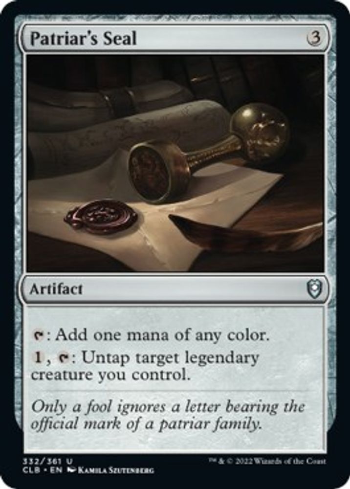 Patriar's Seal · 332 · CLB · Non-foil