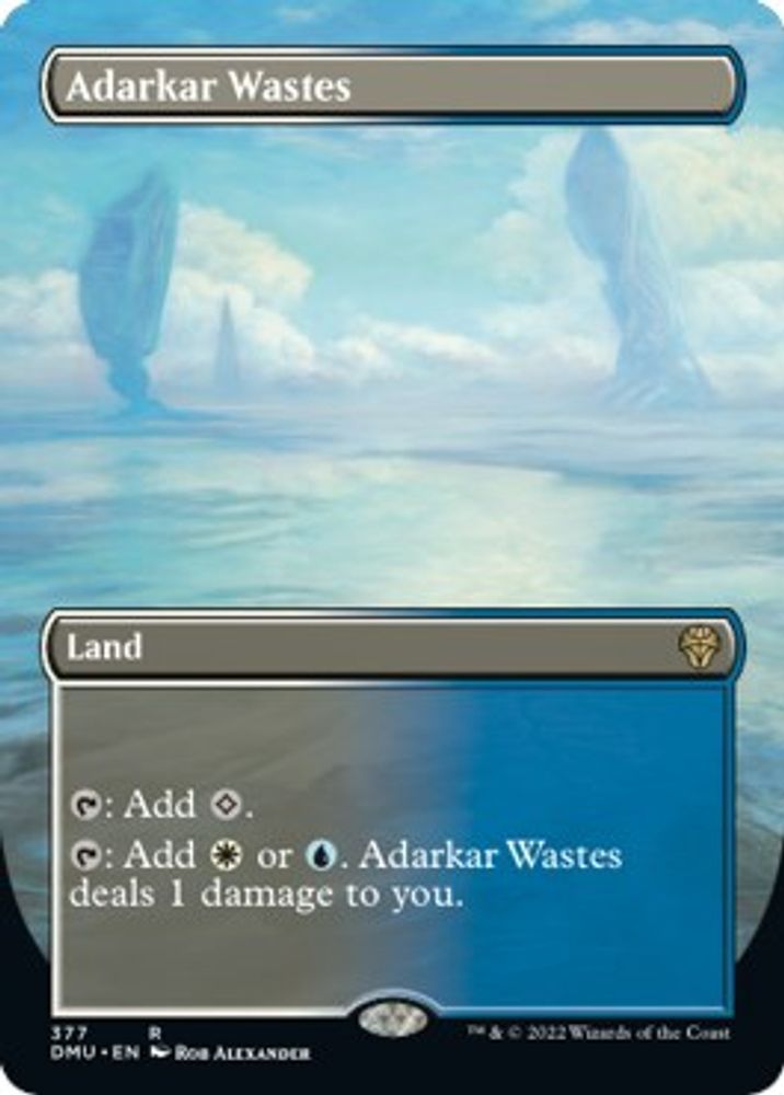 Adarkar Wastes (Borderless) · 377 · Dominaria United · Foil