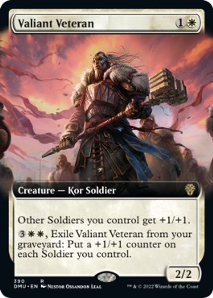 Valiant Veteran (Extended Art) · 390 · Dominaria United · Non-foil