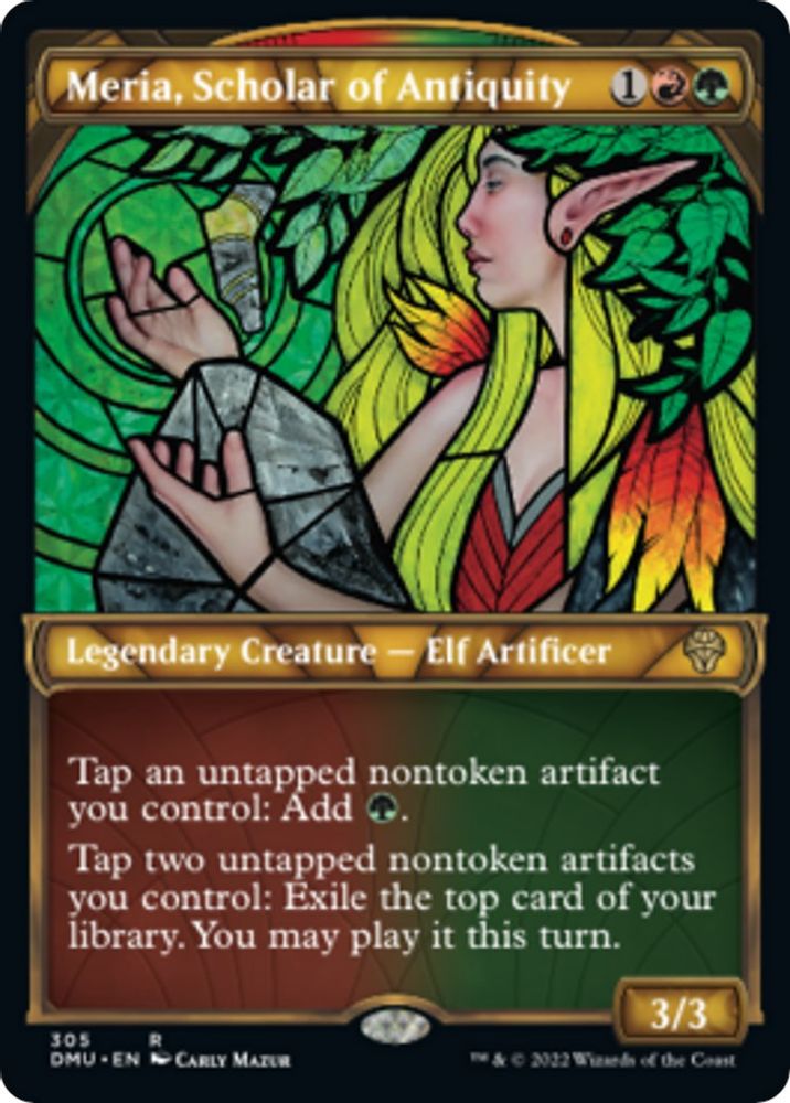 Meria, Scholar of Antiquity (Showcase) · 305 · Dominaria United · Foil