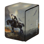 Ultra Pro Alcove Flip: Frank Frazetta - Death Dealer - Black and gray deck box with Frank Frazetta Death Dealer artwork of a warrior on horseback holding an axe, Ultra Pro logo on