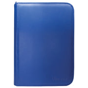 Ultra Pro 4-Pocket Zippered Binder: Vivid - Blue (PREORDER) - Blue zippered binder with smooth finish and rounded edges, compact and sleek design.