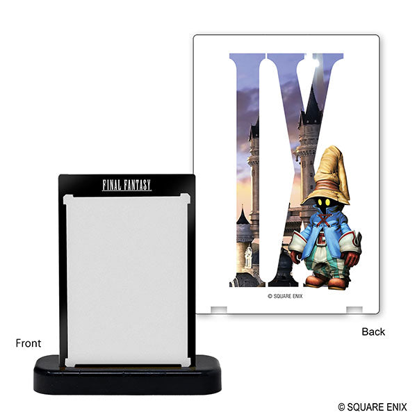 One-Touch Edge: Final Fantasy - Vivi (PREORDER) - One-Touch Edge card holder featuring Final Fantasy IX Roman numeral IX on front and Vivi character on back with a black base.
