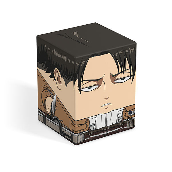 Squaroes 100+ Boulder: Attack on Titan - Levi Ackermann (PREORDER) - Cube-shaped figure with detailed Attack on Titan Levi Ackermann face and scout uniform print.