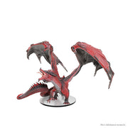 Dungeons & Dragons: Icons of the Realms: Adult Red Dragon Tyrant - Red dragon miniature with wide wings, detailed scales, and sharp claws on a round base.