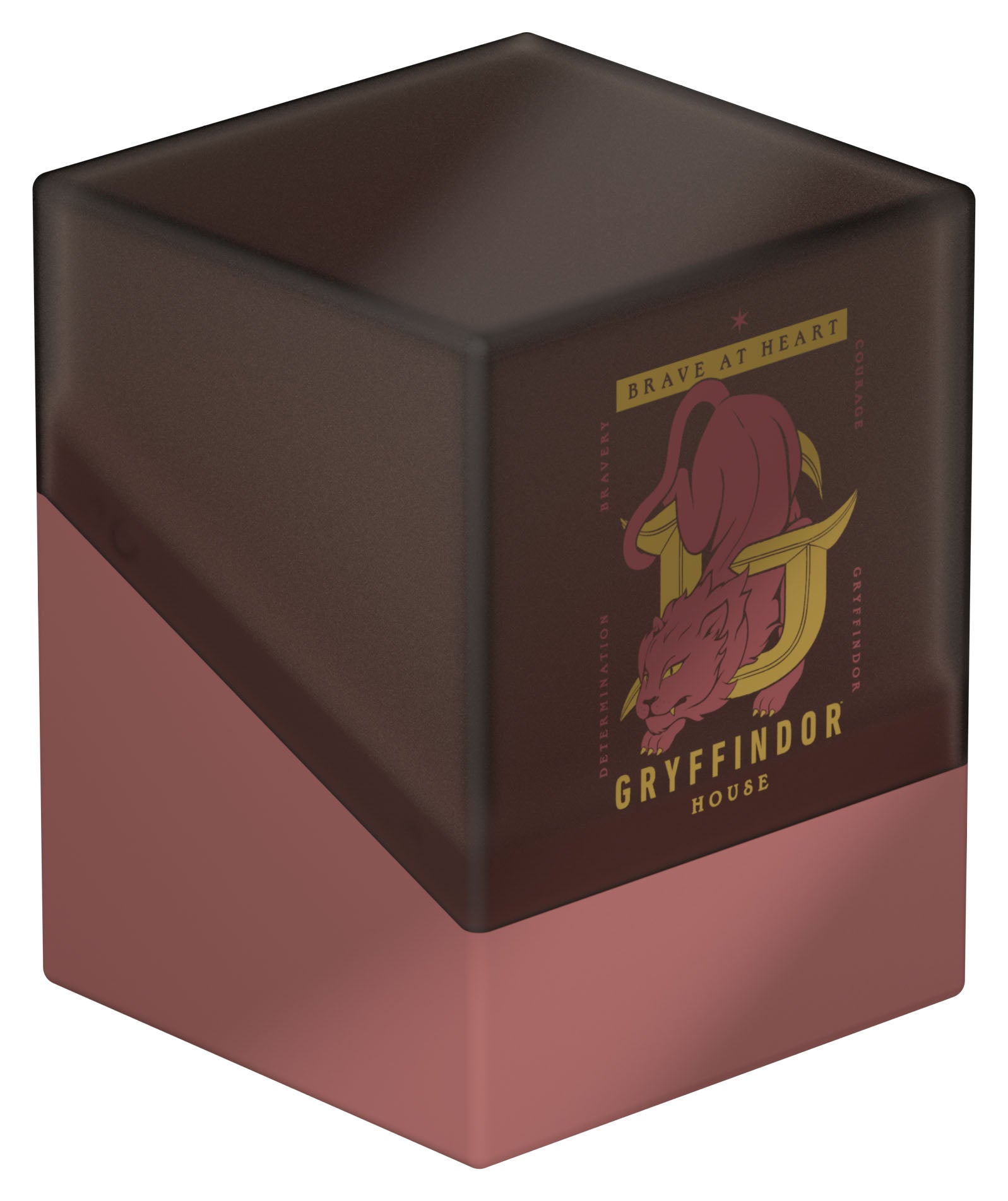 Ultimate Guard Boulder 100+: Harry Potter 4 Houses - Gryffindor - Brown and dark red rectangular deck box with Gryffindor lion emblem and "Gryffindor House" text.