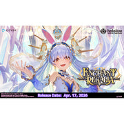 Hololive OCG: Enchant Regalia - Booster Display (PREORDER) - Colorful trading card booster box featuring anime-style character with blue hair and fantasy armor, labeled Enchant Regalia.