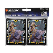 Deck Protectors - Tarkir Dragonstorm - Felothar the Steadfast (100ct) - Pack of 100 matte card sleeves featuring fantasy warrior riding a large bear-like creature with forest background.