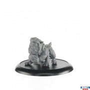 Roogtarki Ore Hound - Gray fantasy creature resembling a small, muscular hound with an oversized head on a round black base.