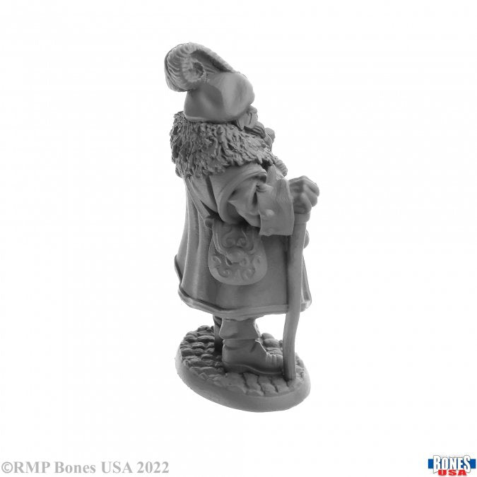 Burgermeister - Fantasy miniature figure of a portly man in detailed cloak and tricorn hat holding a walking stick.