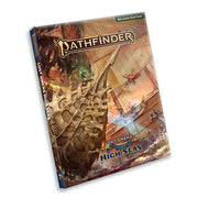 Pathfinder 2E: Lost Omens - High Seas - Pathfinder RPG book with ornate ship prow illustration and fantasy sea battle scene on cover.