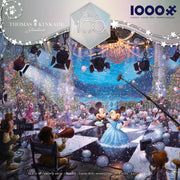 Disney 100th Celebration - 1000 Piece Puzzle - Disney 1000-piece puzzle featuring Mickey and Minnie dancing at a sparkling celebration stage with colorful confetti and a.