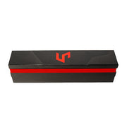 Ultra Pro: Collector Essentials Flat Pack 500+ Storage Box (PREORDER) - Black rectangular storage box with red trim and red logo on lid, designed for flat pack card storage.