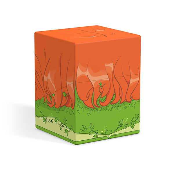 Squaroes 100+ Boulder: Batman: Gotham City - Poison Ivy - Orange and green rectangular card deck box with Poison Ivy vine design and nature motifs.