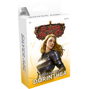 Flesh and Blood: Silver Age Chapter 2 Deck - Dorinthea - Flesh and Blood Silver Age deck box featuring armored female warrior Dorinthea with flowing red hair on white and yellow.