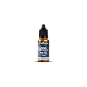 Vallejo True Metallic Metal Base: Imperial Gold (18ml) - Small transparent plastic bottle with black dropper cap filled with metallic gold paint labeled Vallejo True Metallic Metal.