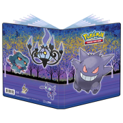 Ultra Pro 4-Pocket Portfolio: Pokémon - Gallery Series Haunted Hollow (PREORDER) - Purple and blue Ultra Pro 4-pocket portfolio featuring Pokémon Gengar, Chandelure, Misdreavus, and Mismagius with a haunted.