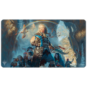 Ultra Pro Standard Playmat for Magic: The Gathering: The Lost Caverns of Ixalan : Admiral Brass, Unsinkable - Playmat featuring a detailed fantasy scene with a brass-armored commander, tropical birds, and a cave backdrop in blue and.