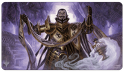 Ultra Pro Standard Playmat for Magic: The Gathering: The Lost Caverns of Ixalan : Clavileño, First of the Blessed - Playmat featuring armored warrior in gold and purple robes holding a glowing scroll, mystical mist swirling below.