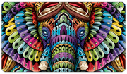 Ultra Pro Standard Playmat for Magic: The Gathering: The Lost Caverns of Ixalan : Quintorius Kand - Colorful fantasy elephant head with large, vibrant, feathered wings on a rectangular playmat.