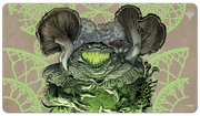 Ultra Pro Standard Playmat for Magic: The Gathering: The Lost Caverns of Ixalan : The Mycotyrant - The Gathering playmat featuring a large green mushroom monster with glowing eyes and gills on a muted tan background with.
