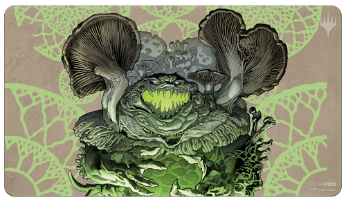Ultra Pro Standard Playmat for Magic: The Gathering: The Lost Caverns of Ixalan : The Mycotyrant - The Gathering playmat featuring a large green mushroom monster with glowing eyes and gills on a muted tan background with.