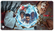 Playmat: Magic the Gathering: Murders at Karlov Manor: Holofoil - Rectangular gaming playmat featuring vibrant fantasy artwork with a glowing magical circle, diverse characters inside the.