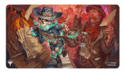 Ultra Pro Playmat: Magic the Gathering: Outlaws of Thunder Junction: Tinybones, the Pickpocket - Magic the Gathering Ultra Pro Playmat featuring vibrant fantasy art of Tinybones the Pickpocket in colorful outlaw attire.