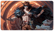 Ultra Pro Playmat: Magic the Gathering: Outlaws of Thunder Junction: Oko, the Ringleader - Magic the Gathering playmat featuring Oko, the Ringleader, with a dark feathered cloak and wide-brimmed hat in front of a.