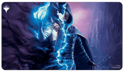 Ultra Pro Playmat: Magic the Gathering: Outlaws of Thunder Junction: Jace, Reawakened - Magic the Gathering playmat featuring Jace, Reawakened with blue lightning and dark purple hues, smooth fabric surface.
