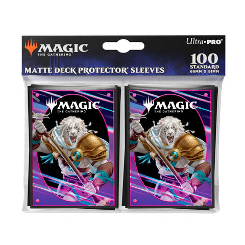 Ultra Pro Sleeves - Magic the Gathering Foundations - Light - 100 matte black Magic the Gathering Ultra Pro card sleeves with warrior bear artwork.