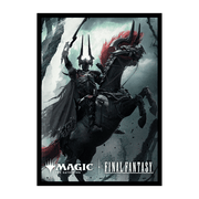 UltraPro Sleeves: MTG - Universes Beyond Final Fantasy - V4 - Black armored knight with red plume riding a black horse, dark fantasy card sleeve design.