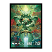 UltraPro Sleeves: MTG - Universes Beyond Final Fantasy - V5 - Card sleeves featuring a vibrant fantasy illustration of a armored knight holding a glowing sword, with dynamic green and.