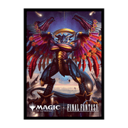 UltraPro Sleeves: MTG - Universes Beyond Final Fantasy - V6 - Black armored winged creature with red and purple wings standing on rocky ground under a dark sky, Magic The Gathering and.