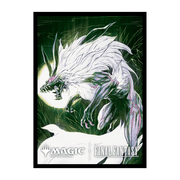 UltraPro Sleeves: MTG - Universes Beyond Final Fantasy - V7 - Card sleeve featuring a white dragon with green accents on a dark green background, branded with Magic and Final Fantasy.